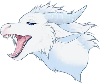 😜 dragão, fantasia, criatura, mítico, branco, chifres, ilustração, animal telegram sticker
