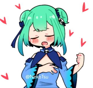 🥰 @NekoTsu anime, fofo, corações, garota, mangá telegram sticker