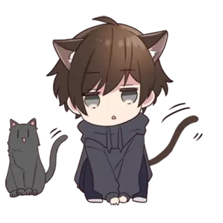 😺 anime, cat, catboy, chibi, neko, kawaii telegram sticker