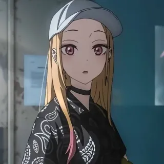 😲 Marin Kitagawa My Dress-Up Darling Anime, Personaggio, Ragazza, Marin Kitagawa, My Dress-Up Darling, Capelli biondi telegram sticker