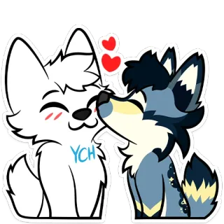 😘 YCH puppy, liefde, schattig, dier, sticker, cartoon telegram sticker