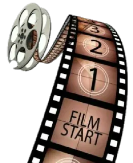 🎞 FILM START filme, cinema, rolo de filme, contagem regressiva, início whatsapp sticker