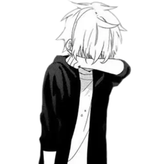 😖 Anime, Traurig, Manga, Emotional, Junge whatsapp sticker