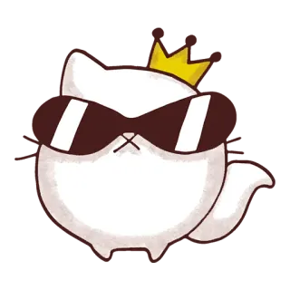 😎 cat, sunglasses, crown, animal, sticker whatsapp sticker