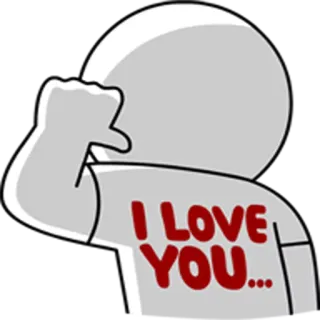 👎 I LOVE YOU... amor, mensaje, expresión, afecto, relación, dibujo animado, pegatina whatsapp sticker