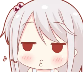 💖 Аниме, Девушка, Милый, Стикер, Чиби, Поцелуй telegram sticker