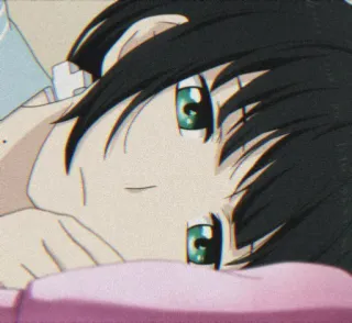 😔 anime, cô gái, nằm, buồn, phòng ngủ telegram sticker