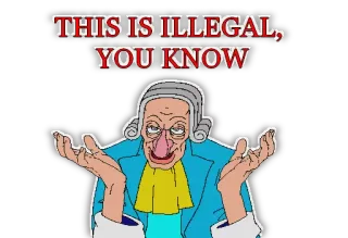 👮 THIS IS ILLEGAL, YOU KNOW 違法, 法律, 裁判官, 漫画, 面白い, 発言 telegram sticker