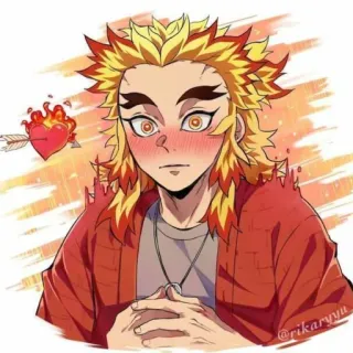 😳 Kyojuro Rengoku Demon Slayer Anime, Rengoku, Demon Slayer, Coração, Chama, Flecha telegram sticker