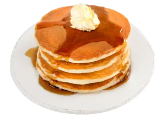 🍳 pannenkoeken, ontbijt, eten, ahornsiroop, stapel, boter telegram sticker