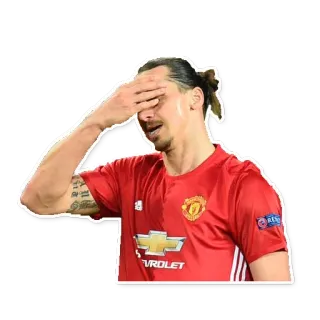 🙄 Zlatan Ibrahimović sepak bola, sepak bola, pemain, olahraga, Zlatan Ibrahimović, facepalm, Manchester United telegram sticker