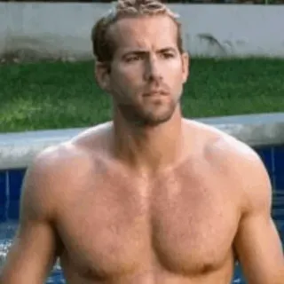 🔮 Ryan Reynolds aktor, pria, berenang, kolam renang, selebriti telegram sticker