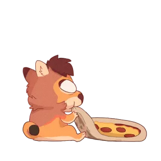 🍕 cartoon, animal, pizza, funny, dog, cute, food telegram sticker