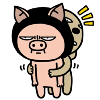 😑 kartun, babi, binatang, lucu whatsapp sticker