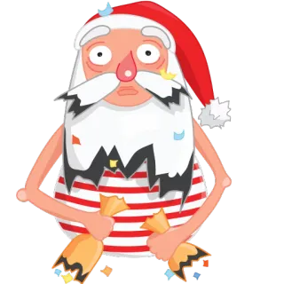 😖 Santa Claus Santa Claus, Navidad, Confeti, Fiesta, Celebración, Festivo telegram sticker