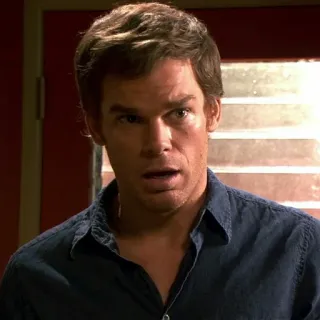 😧 Dexter Morgan Dexter asesino en serie, analista de sangre, escena del crimen, investigación, serie de TV telegram sticker