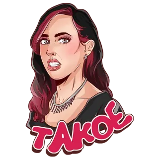 😬 TAKOE femme, portrait, dessin animé, bijoux, takoE, personne telegram sticker
