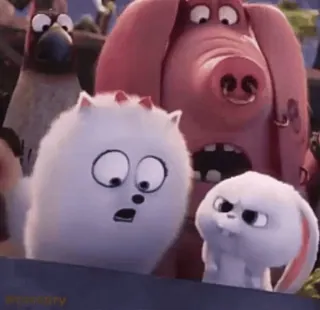 😘 The Secret Life of Pets animation, cartoon, pets, animals, bunny, dog, pig, bird telegram sticker