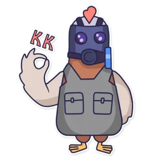👌 KK ayam, masker gas, gestur OK, KKK telegram sticker