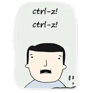 🧐 ctrl-z!
ctrl-z! annulla, scorciatoia da tastiera, comando computer, cartone animato, Ctrl+Z telegram sticker