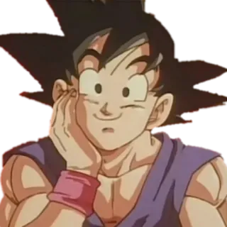 😍 Goku Dragon Ball 애니메이션, 손오공, 드래곤볼, 미소, 휴식 telegram sticker