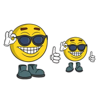 🙄 Emoji, Cool, Pouce levé, Lunettes de soleil, OK, Émoticône, Sticker telegram sticker