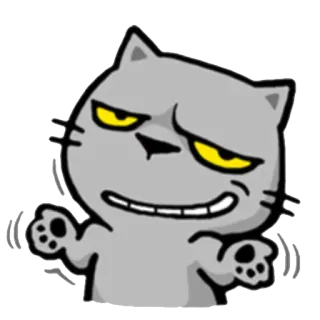 😏 Katze, Aufkleber, graue Katze, Cartoon Katze telegram sticker
