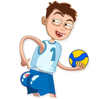 💋 volleyball, sport, athlete, ball, cartoon whatsapp sticker