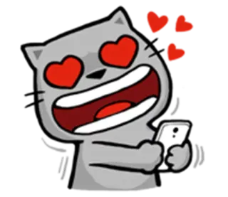😍 Katze, Liebe, Herz, Handy, Tier, Cartoon, süß whatsapp sticker