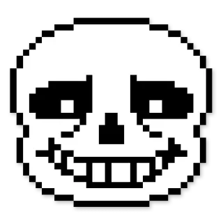 🙂 Sans Undertale skeleton, pixel art, game character, Undertale telegram sticker