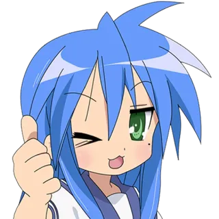 👍 Konata Izumi Lucky Star anime, girl, thumbs up, cute, konata izumi, lucky star, manga telegram sticker