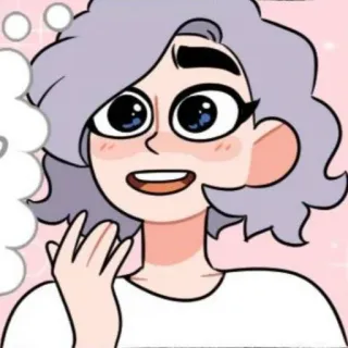 ☁️ cartone animato, donna, pensando, carino, illustrazione, personaggio, ragazza, sognando telegram sticker