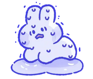 💬 cartoon, blob, animal, rabbit, cute, blue, sticker telegram sticker