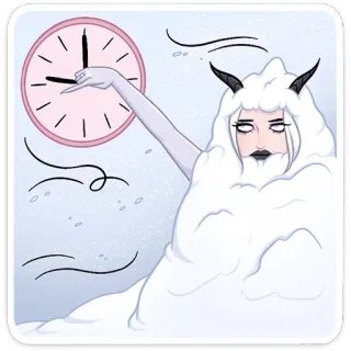😴 demon, klok, fantasie, wezen, hoorns, monster, slecht telegram sticker