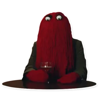 🍺 Red Guy Don't Hug Me I'm Scared 赤い人, Don't Hug Me I'm Scared, 人形, 飲んでいる, 不気味, 人形劇 telegram sticker