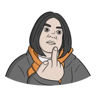 🖕 doigt d'honneur, geste, offensant, dessin animé, personne telegram sticker
