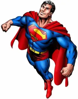 🦸 Superman superhero, comic, flying, red cape, blue suit, Superman telegram sticker