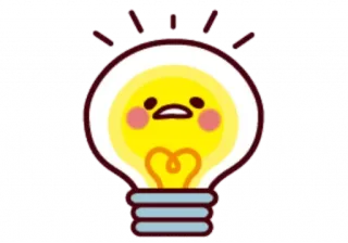 🥞 Gudetama Gudetama, uovo pigro, cartone animato, kawaii, lampadina whatsapp sticker
