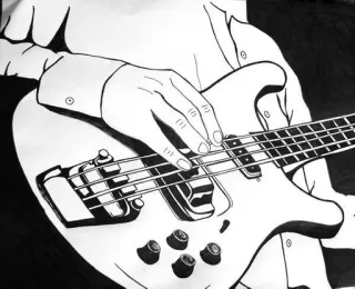 🌟 E-Bass, Musik, Instrument, Hand, Musikinstrument telegram sticker