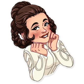 😊 Princess Leia Star Wars Принцесса Лея, Звёздные войны, Карикатура, Космическая опера, Научная фантастика, Мультфильм telegram sticker