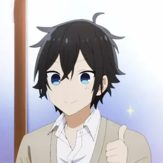 🖤 动漫, 点赞, 快乐, 开朗, 男孩 telegram sticker
