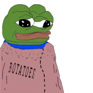 😔 Pepe the Frog BOTATOES ペペ, カエル, botatoes, ミーム, ネットミーム telegram sticker