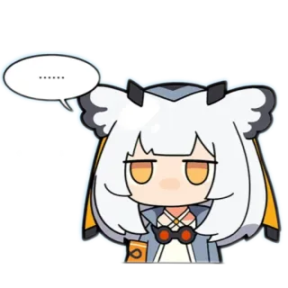 🙄 …… anime meisje, tekstballon, schattig, chibi, manga, personage, uitdrukking telegram sticker