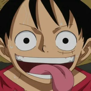 👒 Monkey D. Luffy One Piece Anime, One Piece, Luffy, Kreskówka, Postać, Język telegram sticker