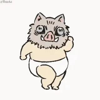 🕺 Inosuke Hashibira Demon Slayer Inosuke, Demon Slayer, anime, sticker, baby telegram sticker