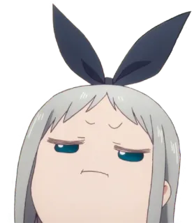 😐 Anime, Kreskówka, Dziewczyna, Słodkie, Wyraz, Śmieszne telegram sticker