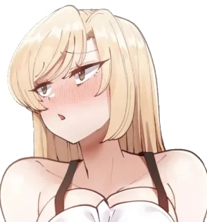 😳 Anime Mädchen, blond, Cartoon, Illustration telegram sticker