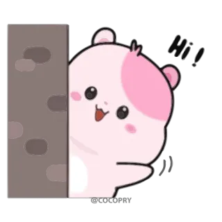 👋 хомяк, милый, животное, мультфильм, подглядывает, каваий telegram sticker