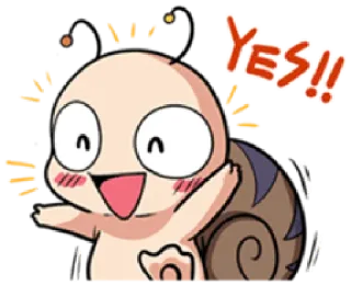 🙌 YES!! Schnecke, süß, Anime, aufgeregt, Feier telegram sticker