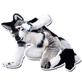 😏 Furry, Animal, Loup, Mascotte, Costume telegram sticker